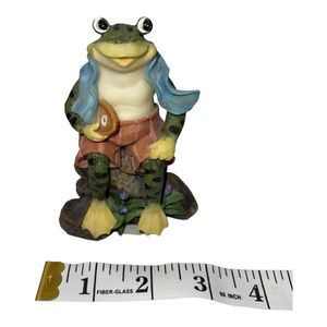 Surfer Frog with Towel and Shorts Figurine  4"